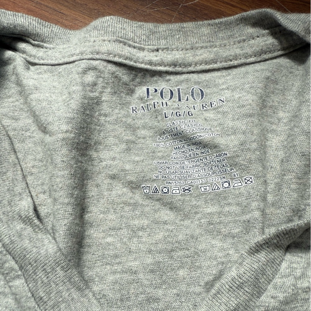 Polo Ralph Lauren Classic Fit Gray V-Neck T-Shirt – Size L
